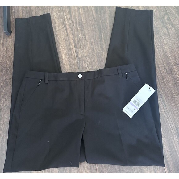 Calvin Klein Women's Mid Rise Cropped Slim Fit Ankle Length Pants Black 4 - Picture 3 of 9